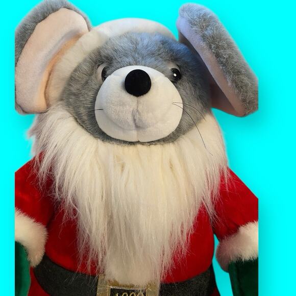 Vtg J C Penny Large Santa Mouse 1999 27” Red Santa Suit Green Gloves Black Belt - Picture 5 of 10